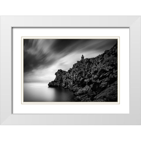 By The Sea 048 White Modern Wood Framed Art Print with Double Matting by Digalakis, George