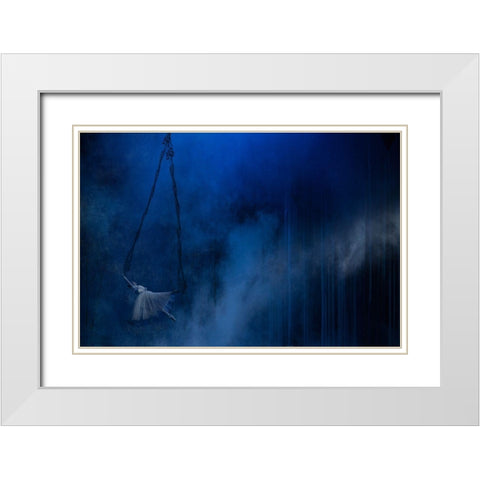 Pendulum White Modern Wood Framed Art Print with Double Matting by Van Den, Peet