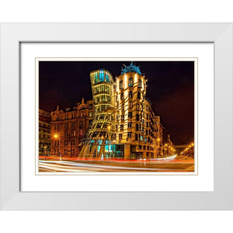 Tanzendes Haus White Modern Wood Framed Art Print with Double Matting by Ohlendorf, Anette