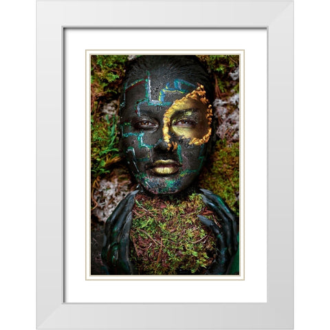 Labyrinth White Modern Wood Framed Art Print with Double Matting by Kovalev, Ivan