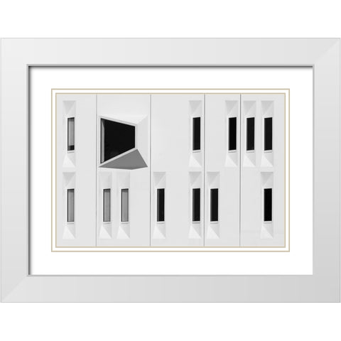 Essent Building Venlo White Modern Wood Framed Art Print with Double Matting by Niezen, Jan
