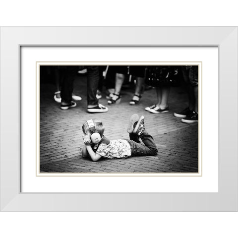 Rockn Roll White Modern Wood Framed Art Print with Double Matting by Van Son, Greetje
