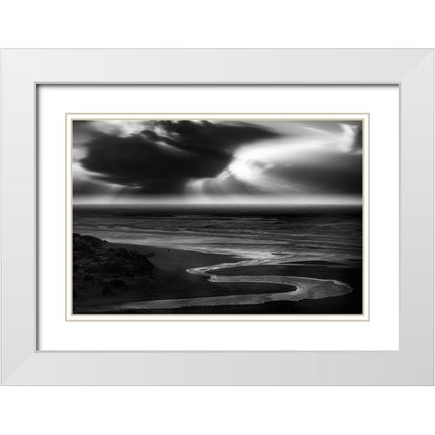 Storm White Modern Wood Framed Art Print with Double Matting by Azevedo, Olavo