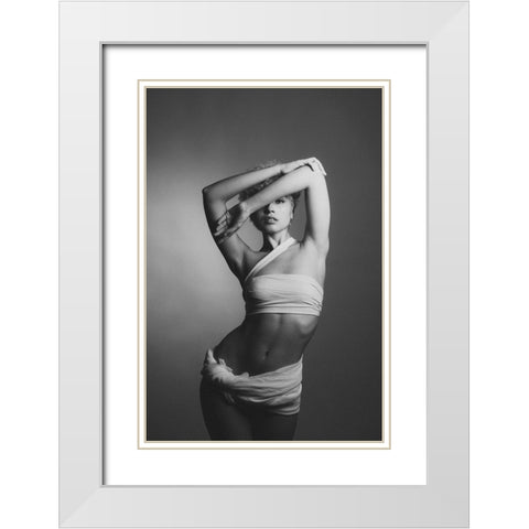 Untitled White Modern Wood Framed Art Print with Double Matting by Vasilenko, Artem
