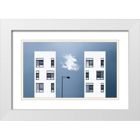 My Little Cloud White Modern Wood Framed Art Print with Double Matting by Schuster, Inge
