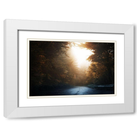 Untitled White Modern Wood Framed Art Print with Double Matting by Suzuki, Suzuhiko