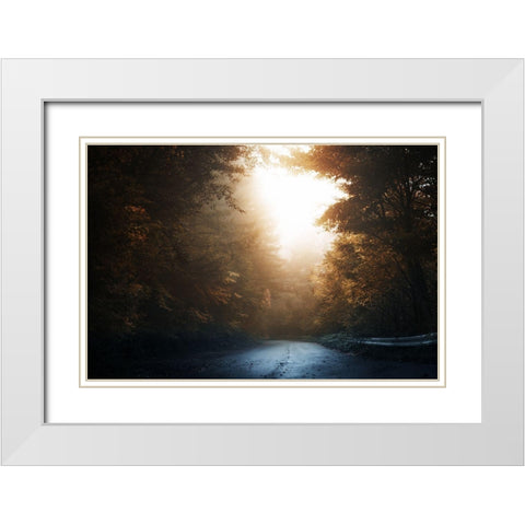 Untitled White Modern Wood Framed Art Print with Double Matting by Suzuki, Suzuhiko