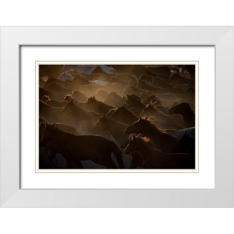 * White Modern Wood Framed Art Print with Double Matting by Sahin, Ramiz