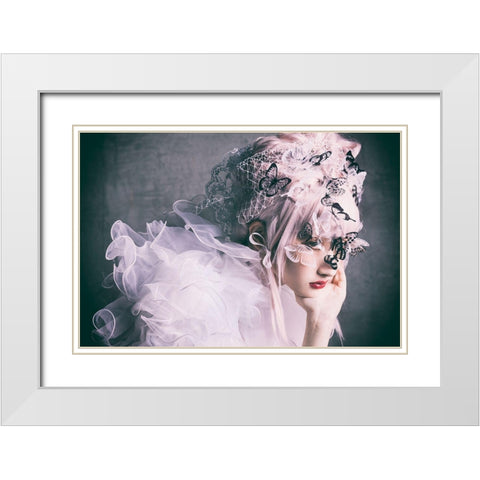 Eclosion White Modern Wood Framed Art Print with Double Matting by Kiyota, Daisuke