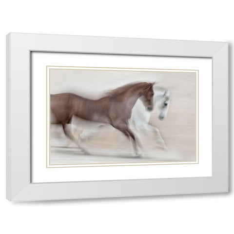 Romance White Modern Wood Framed Art Print with Double Matting by Benezech, Martine
