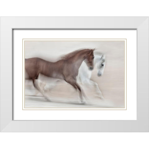 Romance White Modern Wood Framed Art Print with Double Matting by Benezech, Martine