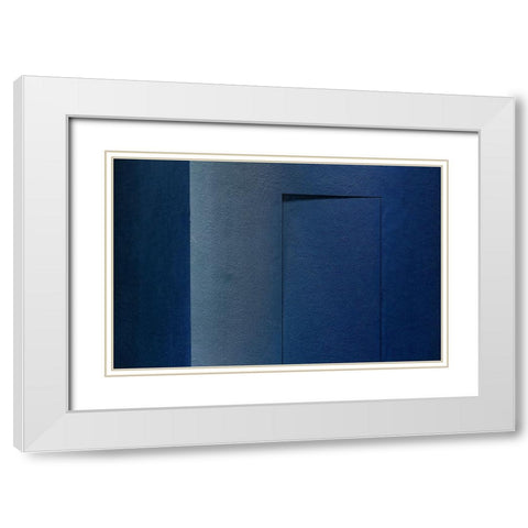 Blue Minimalism Or A Secret Door White Modern Wood Framed Art Print with Double Matting by Schuster, Inge