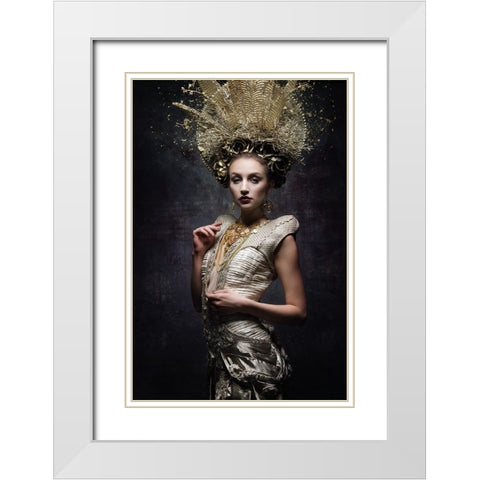The Priestess White Modern Wood Framed Art Print with Double Matting by Siegart