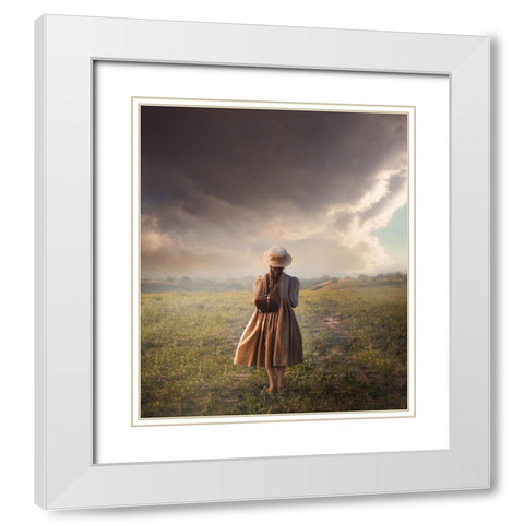 Untitled White Modern Wood Framed Art Print with Double Matting by Melik-Nubarova, Svetlana