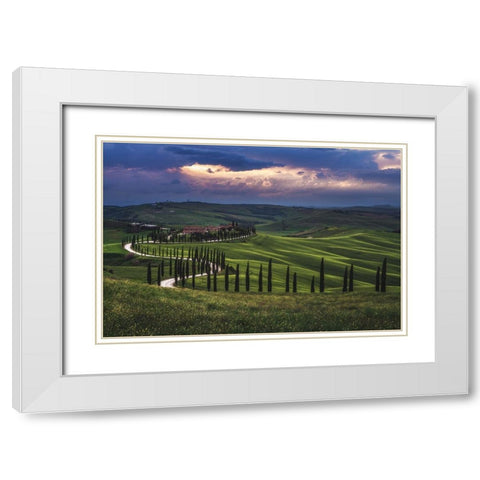 Tuscany - Crete Senesi White Modern Wood Framed Art Print with Double Matting by Claude Castor, Jean