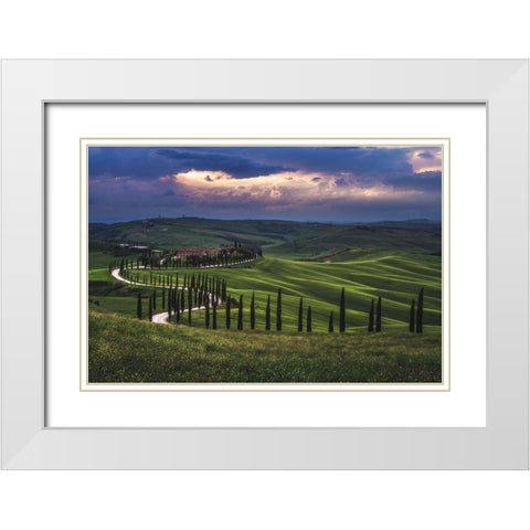 Tuscany - Crete Senesi White Modern Wood Framed Art Print with Double Matting by Claude Castor, Jean