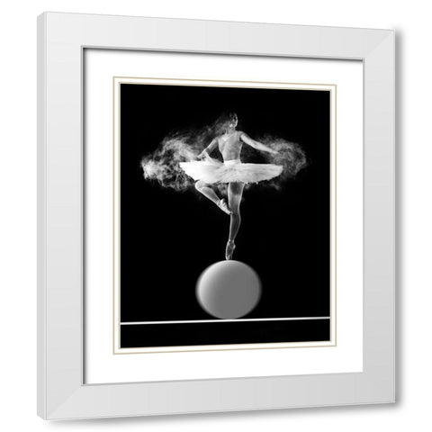 Spin With Ball White Modern Wood Framed Art Print with Double Matting by Bunjamin, Antonyus