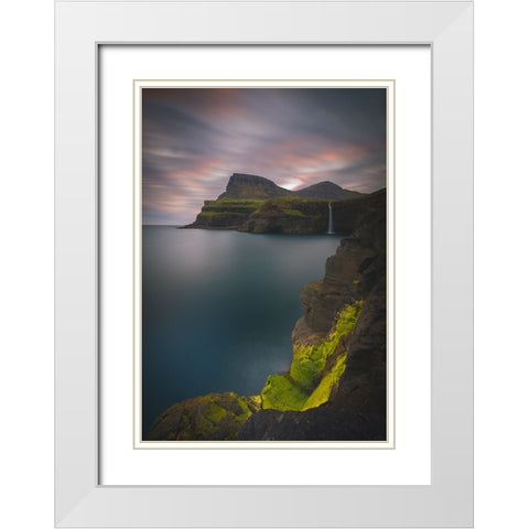 Gaysadalur.. White Modern Wood Framed Art Print with Double Matting by Age Hol, Fred