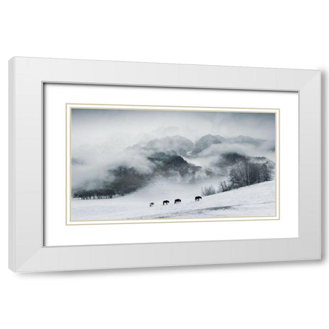 The Hard Way White Modern Wood Framed Art Print with Double Matting by Z, Bingo