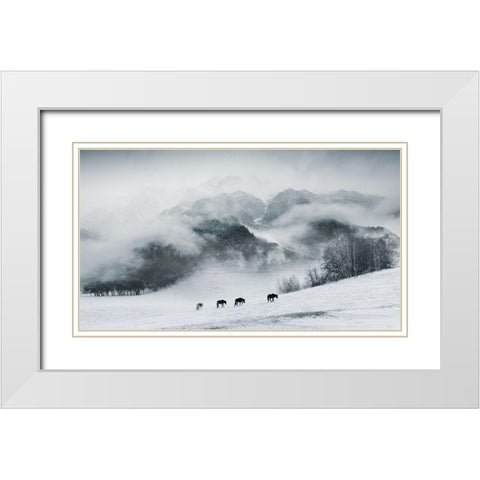 The Hard Way White Modern Wood Framed Art Print with Double Matting by Z, Bingo