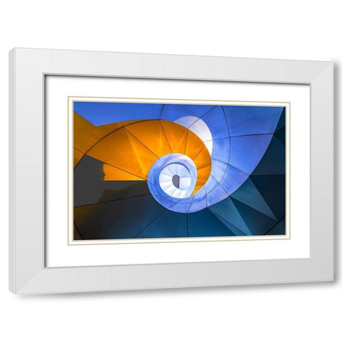 Snail Stairs White Modern Wood Framed Art Print with Double Matting by Zhu, Hua