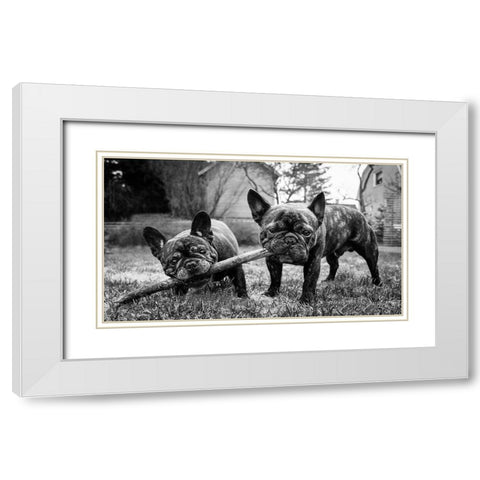 Sharing Is Caring White Modern Wood Framed Art Print with Double Matting by Holmqvist, Marcus