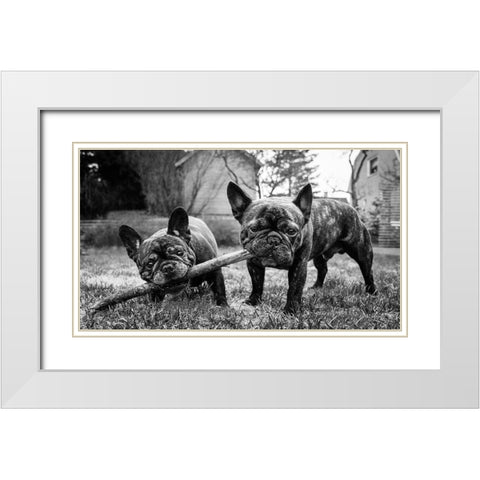 Sharing Is Caring White Modern Wood Framed Art Print with Double Matting by Holmqvist, Marcus