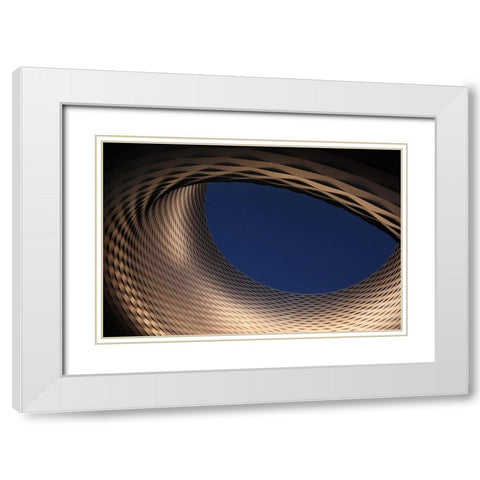 Blue Eye White Modern Wood Framed Art Print with Double Matting by Hawerkamp, Hans-Wolfgang