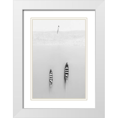 Morning Exercises White Modern Wood Framed Art Print with Double Matting by Chengzhou, Zhou