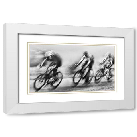 Pursuit White Modern Wood Framed Art Print with Double Matting by Urlings, Lou