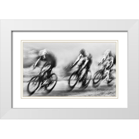 Pursuit White Modern Wood Framed Art Print with Double Matting by Urlings, Lou