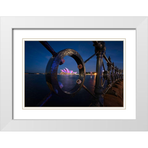 Vivid Sydney White Modern Wood Framed Art Print with Double Matting by Zhu, Jingshu
