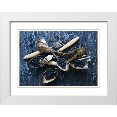 Spoonsablueberries White Modern Wood Framed Art Print with Double Matting by Karina, Aleksandrova