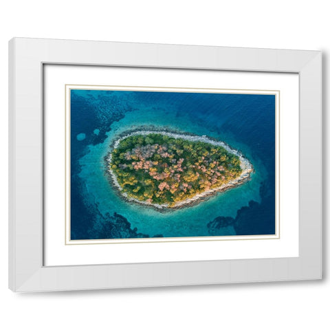 Island White Modern Wood Framed Art Print with Double Matting by Kravanja, Jure
