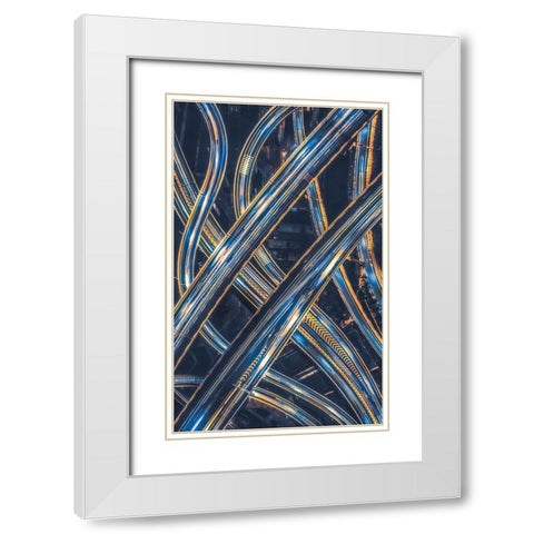 Large Interchange White Modern Wood Framed Art Print with Double Matting by Tianqi