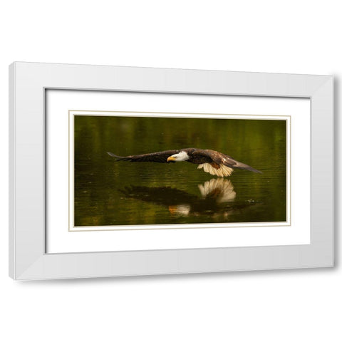 The Reflective Pond White Modern Wood Framed Art Print with Double Matting by Breau, Susan