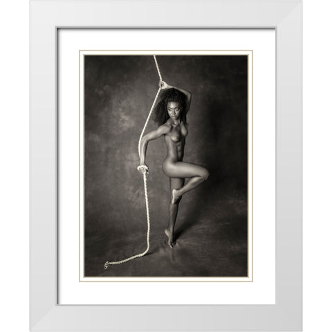 Strength In Beauty White Modern Wood Framed Art Print with Double Matting by Blease, Joan