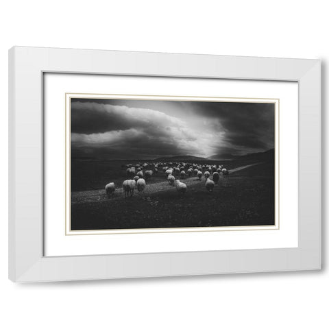 Untitled White Modern Wood Framed Art Print with Double Matting by Tanev, Todor