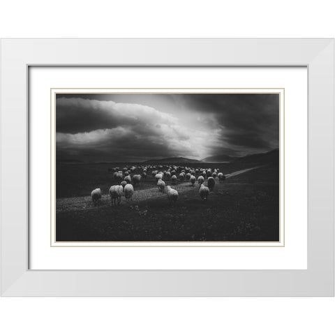 Untitled White Modern Wood Framed Art Print with Double Matting by Tanev, Todor