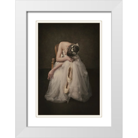 Ballerina White Modern Wood Framed Art Print with Double Matting by Kayen-Mouthaan, Carola