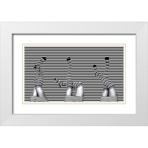Untitled White Modern Wood Framed Art Print with Double Matting by Saeidinia, Afshin