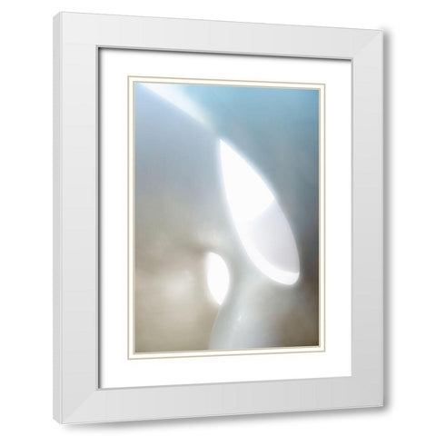 Organic Shapes White Modern Wood Framed Art Print with Double Matting by Van Son, Greetje