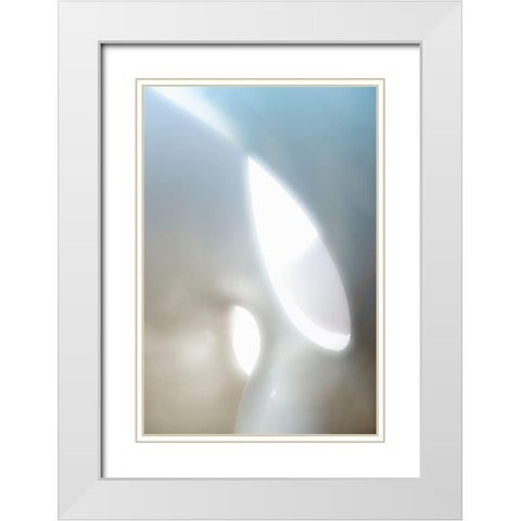 Organic Shapes White Modern Wood Framed Art Print with Double Matting by Van Son, Greetje