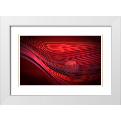 Red White Modern Wood Framed Art Print with Double Matting by Kerber, Jutta