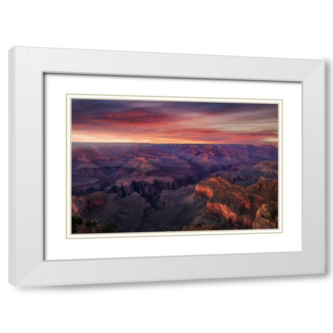 Canyon On Fire White Modern Wood Framed Art Print with Double Matting by F. Turienzo, Carlos