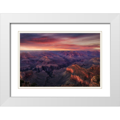Canyon On Fire White Modern Wood Framed Art Print with Double Matting by F. Turienzo, Carlos
