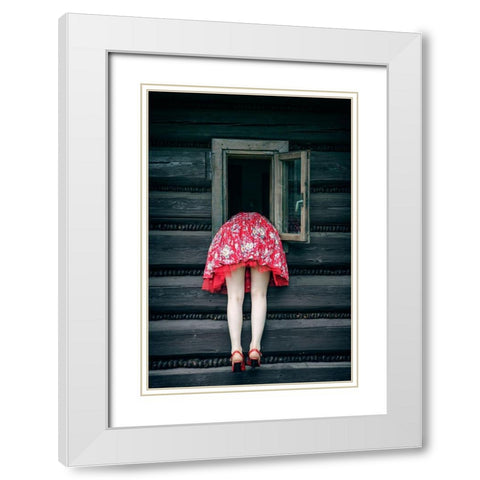 Getting Out - Getting In White Modern Wood Framed Art Print with Double Matting by Russocka, Magdalena