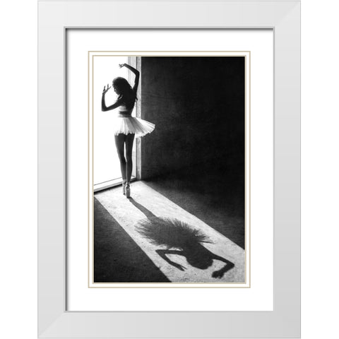Shadow Dance White Modern Wood Framed Art Print with Double Matting by Kisworo, Sebastian