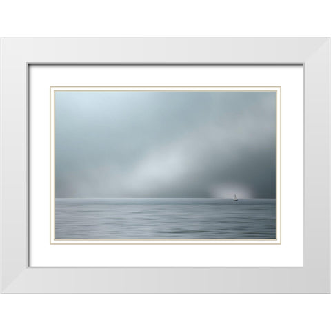 Go Full Steam Ahead White Modern Wood Framed Art Print with Double Matting by Claes, Gilbert