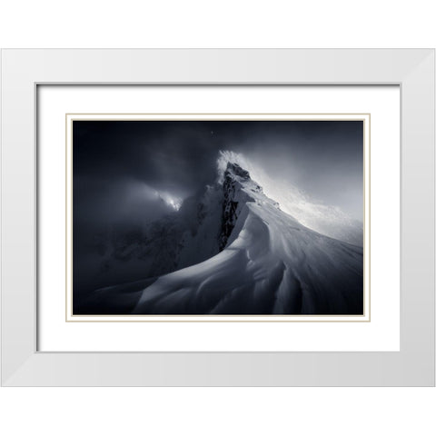 Crown Of High Tatras White Modern Wood Framed Art Print with Double Matting by Dodrv, Martin